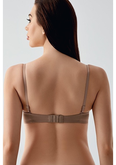 New Bra Kadın B Kap Desteksiz Çıkarılabilir Askılı Straplez Basic Sütyen Cappuccino 7050 Cappuccino