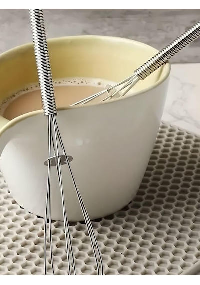 Paslanmaz Çelik Çırpıcı Çay Kaşığı Seti, Mini Karıştırıcı Tel Tasarım, Dayanıklı Ve Şık, 6'li Set Diğer