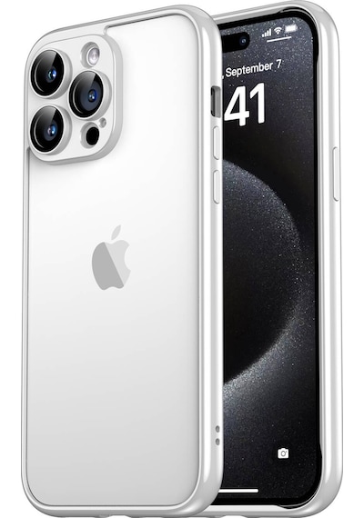 Apple iPhone 15 Pro Max Uyumlu Klfs Kamera Korumalı Bontez Bumper-gümüş Gümüş