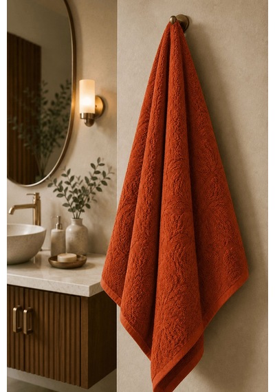 Büyük Banyo Havlusu 90x150 Cm Ivy Collection 650 Gr Kiremit