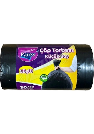 3 Adet Parex Güçlü Çöp Torbası Küçük Boy Siyah 30'lu