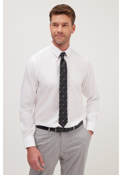 Tudors Slim Fit Beyaz Non-ıron %100 Pamuk Doğa Dostu Ekoteks Belgeli Ütü Gerektirmez Gömlek-39065 Beyaz