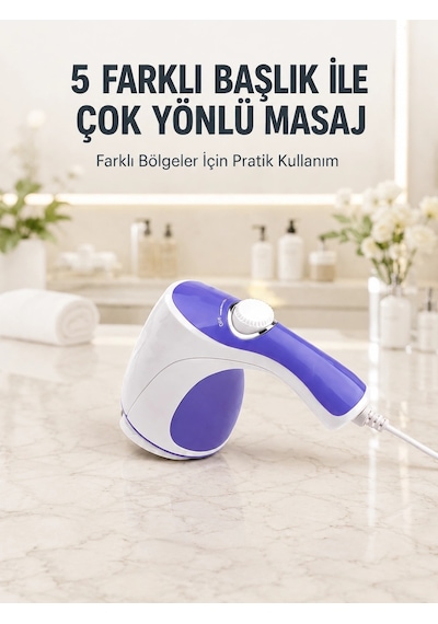 Elektrikli Masaj Aleti 5 Başlıklı Güçlü Titreşimli Selülit Karşıtı Vücut Masaj Cihazı Çok Renkli