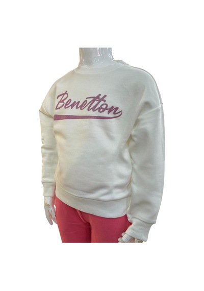 Benetton Kız Çocuk Ekru Sweatshirt Ekru