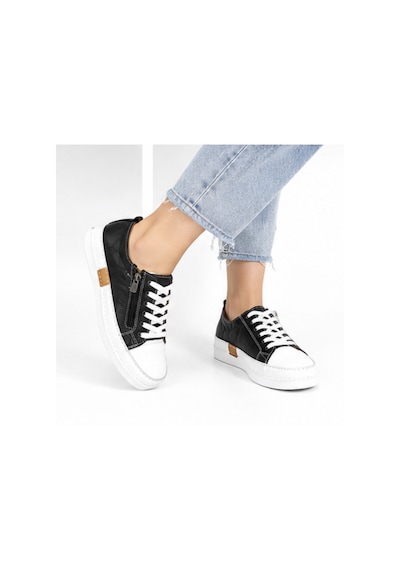 N Napa Shoe Np.8260f.siyah Deri Sneaker Napa Shoe Kadın Hakiki Deri Günlük Comfort Ayakkabı Siyah/beyaz