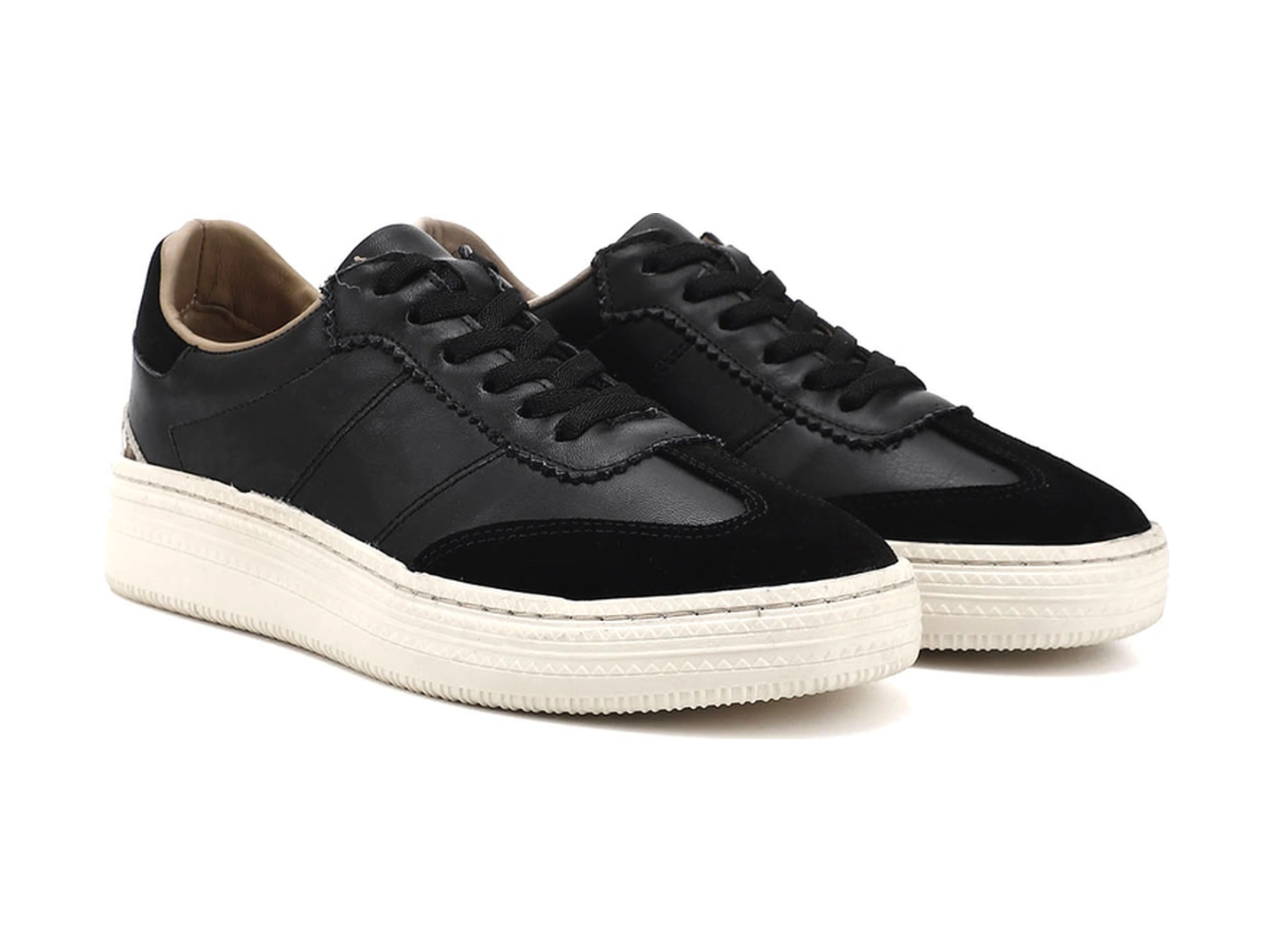 Gönderi(R) Gönderi R Kadın Siyah Lastik Bağcıklı Dolgu Taban Hakiki Deri Sneaker Ddza83742855 Siyah