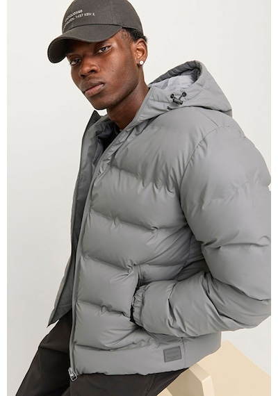 Jack & Jones Erkek Şişme Mont Gri