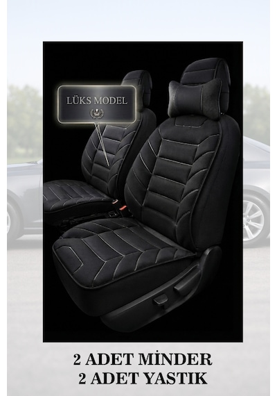Skoda Superb 2022 Uyumlu Siyah Renk Premium Lüks 2 Adet Minder Ve Yastık