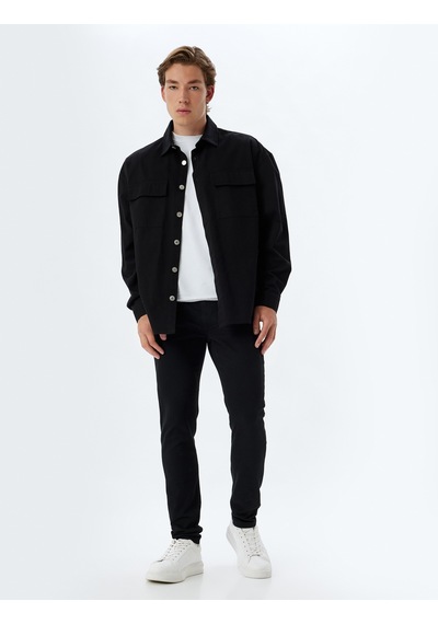Koton Skinny Fit Kot Pantolon - Michael Jean Siyah 5wam40051ıd Siyah