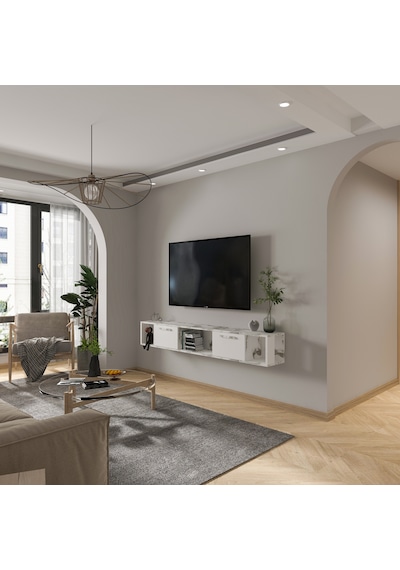 T006 Viero Mermer Desenli Duvara Monte Tv Ünitesi 160 Cm, Kapaklı Raflı - Beyaz/beyaz Mermer Beyaz/beyaz Mermer T006 Viero Mermer Desenli Duvara Monte Tv Ünitesi 160 Cm, Kapaklı Raflı - Beyaz/beyaz Mermer Beyaz/beyaz Mermer
