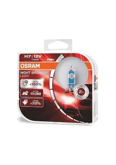 12v Ampul 55w H7 %150 Fazla Parlaklık %20 Beyaz Işık İkili Set 64210nl-hcb Osram