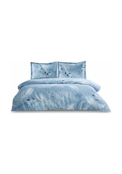Özdilek Silver Snow Fitted Çaşaf Çift Kişilik Nevresim Takımı %100 Pamuk Ranforce Yumuşak Dokulu Mavi