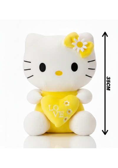 Hello Kitty Peluş Oyuncak 35cm - Sevimli & Yumuşacık Açık Sarı