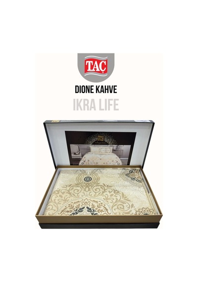 Dione Kahve Saten Cift Kişilik Nevresim Takımı Kahverengi