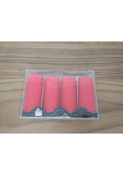 4'Lü Kokusuz Kırmızı Bozkurt Silindir Mum 3.5*9Cm (361458268)