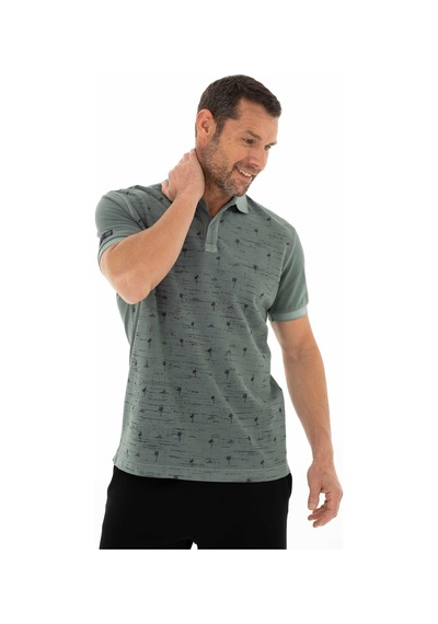 AR-MA Arma Erkek Regular Fit Parça Boyama Polo Yaka Tişört Y25374376101 Yeşil