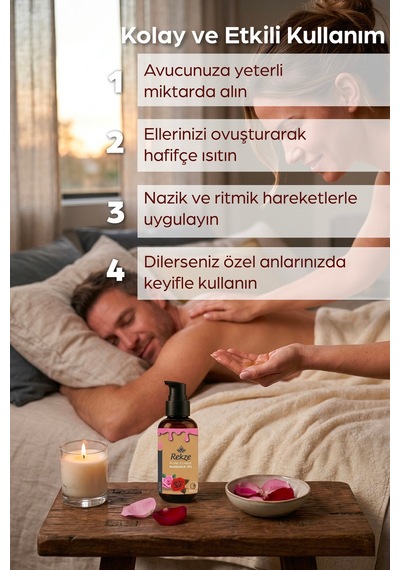Gül Aromalı Doğal Ve Yenilebilir Masaj Yağı 100 Ml Romantik Dokunuşlar Için - 635849396