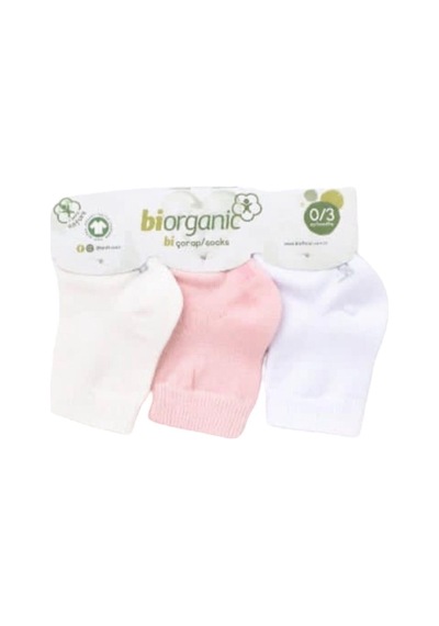 Biorganic Bibaby Organik Çorap Soket 3lü Summer Pembe-10149 Pembe