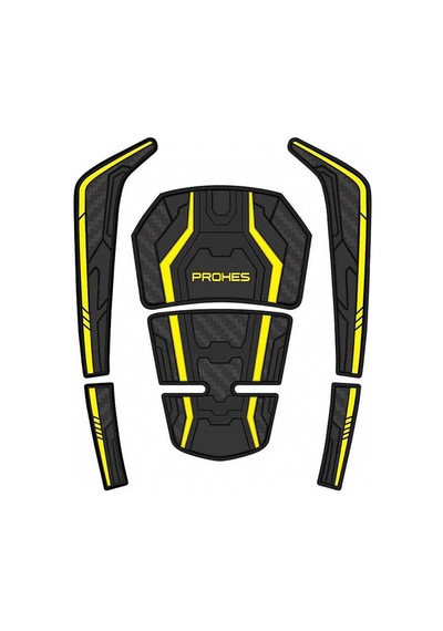 Honda Forza 2018-2026 Kauçuk Tank Pad Siyah Karbon Sarı Detaylı 6 Parça A+++ Kalite Çok Renkli