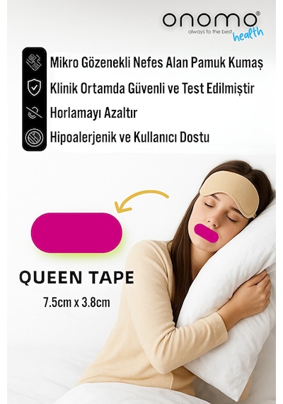 Health Ağız Bandı Pembe 30 Adet, Horlama Önleyici Ağız Kapama Hipoalerjenik Uyku Bandı