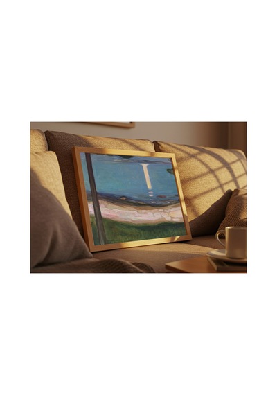Modern Sanat Munch Ay Işığı Çerçevesiz Poster 21x30 Cm A4 Tablo Modern Sanat Ekspresyonizm