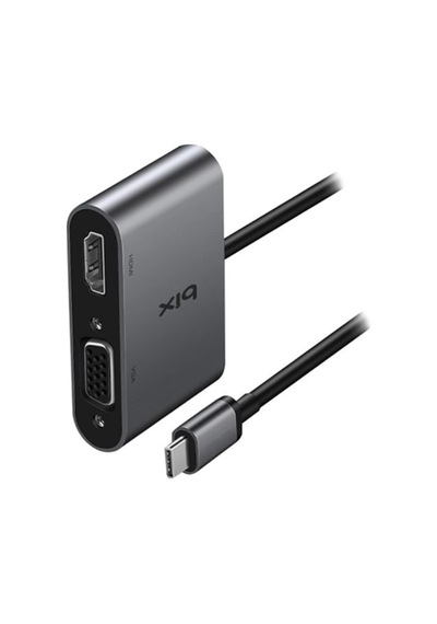 Bx14hb Usb-c 3.1 Hdmı Vga Macbook Uyumlu Çoklu Port Çevirici Adaptör Hub 4k Destekli Taşınabilir