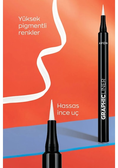 Avon Graphic Liner Keskin Uçlu Likit Eyeliner White Cloud