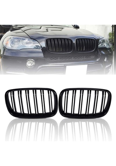 Bmw X6 E71 Çift Şeritli Ön Panjur Izgara 2006-2013 Arası Parlak S