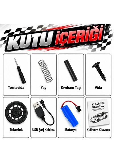 Oyuncak Kıvılcım Efektli Uzaktan Kumandalı Araba 2.4 Ghz Şarjlı Led Işıklı Tam Fonksiyon Park Simülasyonlu Oyuncak Araba Mavi