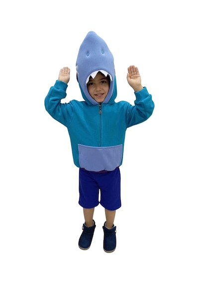Kapüşonlu Cosplay Leon Shark Kostümü