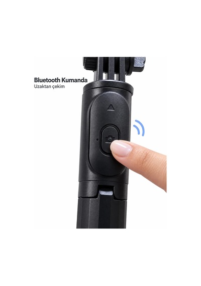 Bluetooth Kumandalı Katlanabilir Selfie Çubuğu Ve Telefon Tutucu