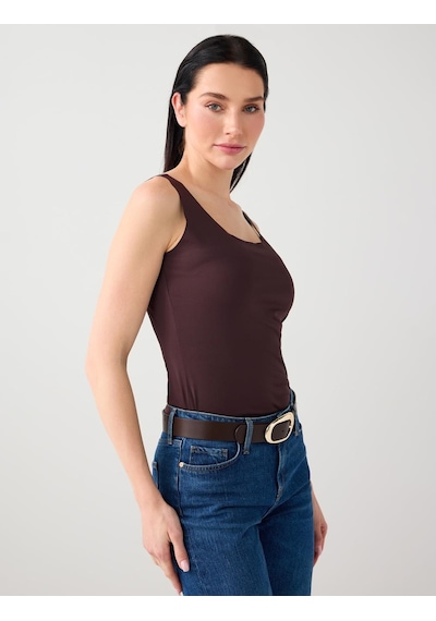 Jimmy Key Acı Kahve U Yaka Dar Kesim Örme Atlet 6sw015475803 Acı Kahverengi