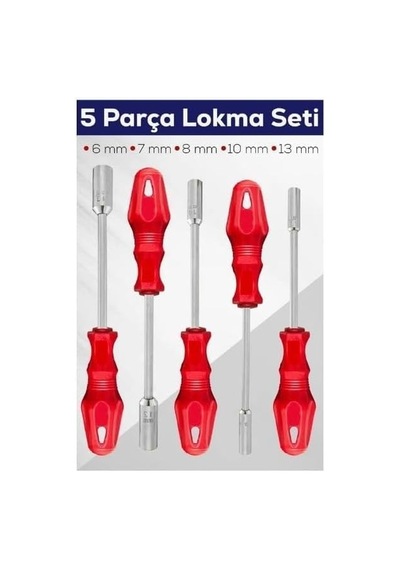 5 Parça Lokma Tornavida Seti 6/7/8/10/13 Mm Profesyonel El Aletleri Dayanıklı Çelik Gövde Ergonomik Kaymaz Sap Usta & Hobi Kullanımı İçin Mükemmel