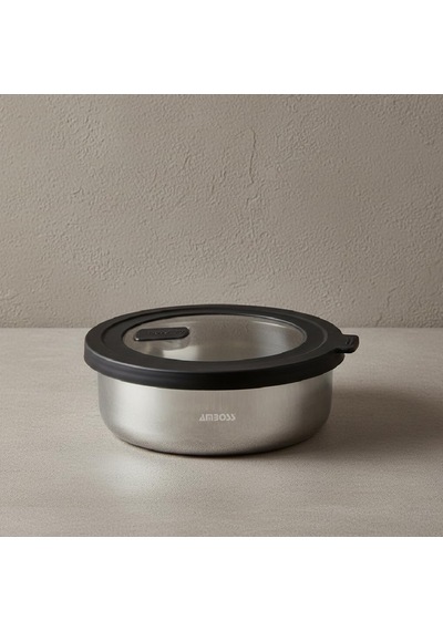 Nova 2 Parça Paslanmaz Çelik Saklama Kabı 18 Cm Sku: Smgstk642b318680 Açık