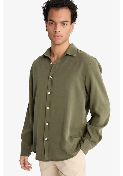 Defacto Regular Fit Twill Uzun Kollu Gömlek G0406ax25aukh438 Haki