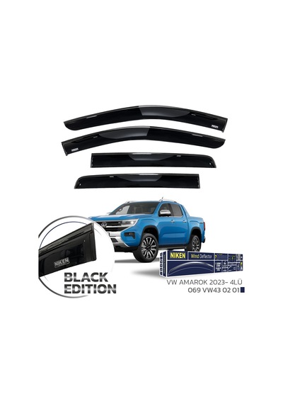 Niken Volkswagen Amarok Cam Rüzgarlığı Siyah Kromlu 4'lü 2023 Sonrası Uyumlu