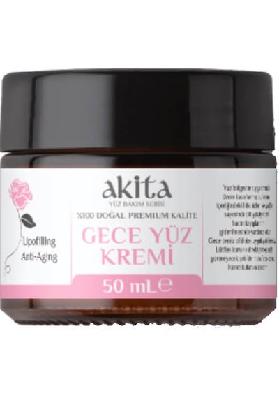 Akita Doğal Lipofilling  Yüz Kremi Gece Gül 50 ML