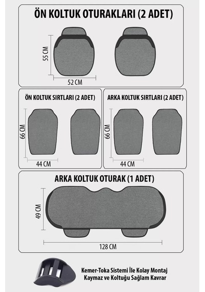 Araba Terletmez Ergonomik Koltuk Minderi 7 Parça - 5 Koltuk Tam Set Siyah Kırmızı