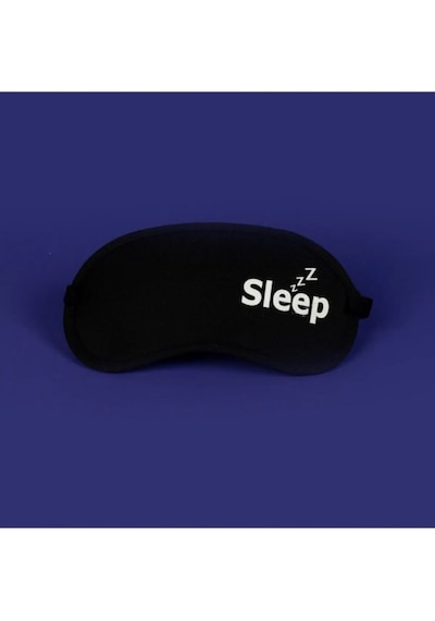 Shopiolog Sleep Ve Good Night Yazılı Tasarımlı Siyah Uyku Bandı Siyah