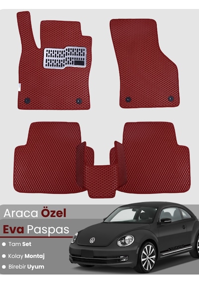 Volkswagen Beetle 2012-2019 Uyumlu Eva Paspas Tam Set Oto Paspas,araca Özel,su Geçirmez 347