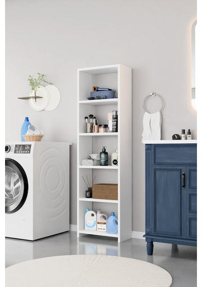 Alpaevmobilya Ahşap 5 Raflı 150 Cm Çok Amaçlı Açık Banyo Dolabı Düzenleyici Raf Ve Çamaşır Odası Dolabı Beyaz Alpaevmobilya Ahşap 5 Raflı 150 Cm Çok Amaçlı Açık Banyo Dolabı Düzenleyici Raf Ve Çamaşır Odası Dolabı Beyaz
