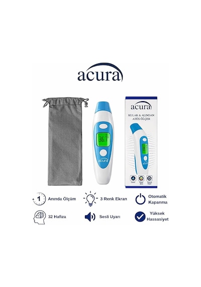 Ac-9280 Kulaktan & Alından Ateş Ölçer, Beyaz Mavi