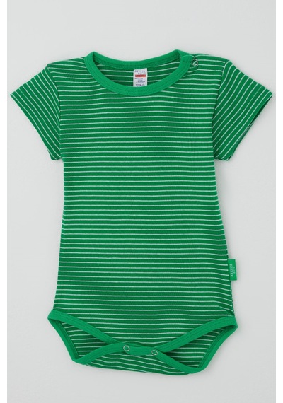 Breeze Erkek Çocuk Çıtçıtlı Kısa Kollu Zıbın Body Çizgili 1-3 Yaş , Yeşil