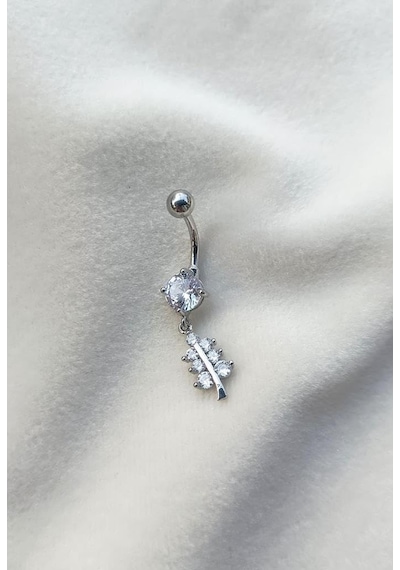 Göbek Piercing Medikal Çelik Vidalı Gri Kadın İthal 316 L Paslanmaz 15836 Genel
