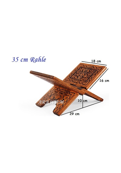 Selçuklu Ahşap Yakma Desenli Rahle 35X18.5 Cm