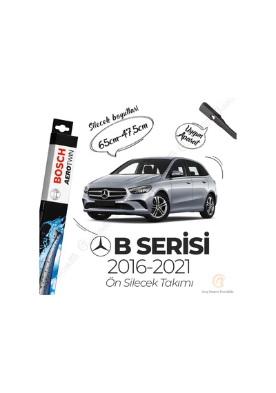 Mercedes B180 W246 Muz Silecek Takımı 2016-2020 Bosch Aerotwin