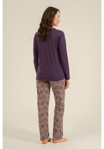 Arnetta Kadın Everyday Is A Fresh Start Mor Uzun Kol Pijama Takım Ar3769-s-v1 Ar3769-s-v1