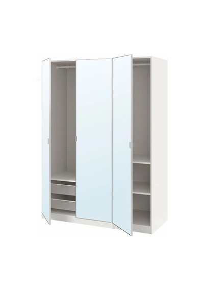 Ikea Beyaz Şık Kapaklı Gardırop 150x60x201 Cm