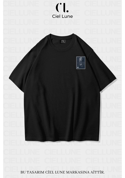 Nevermind Unisex Kadın Erkek Golden Ratio Baskılı Özel Tasarım Oversize T-s Siyah