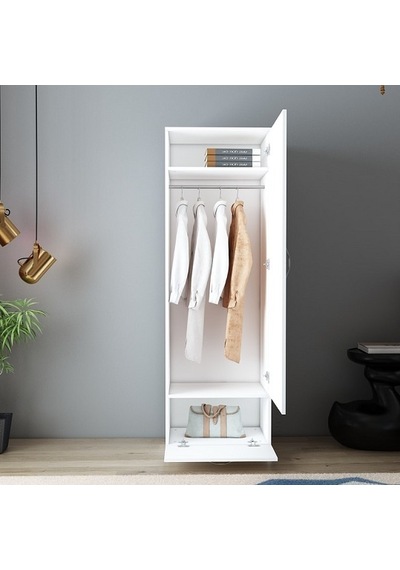 Gardırop Sunay Tek Kapak Beyaz Gardırop Sunay Tek Kapak Beyaz